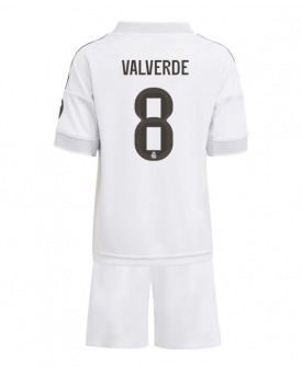 Real Madrid Federico Valverde #8 Maglia Gara Casa Repliche 2025-26 Bambino Maniche Corte